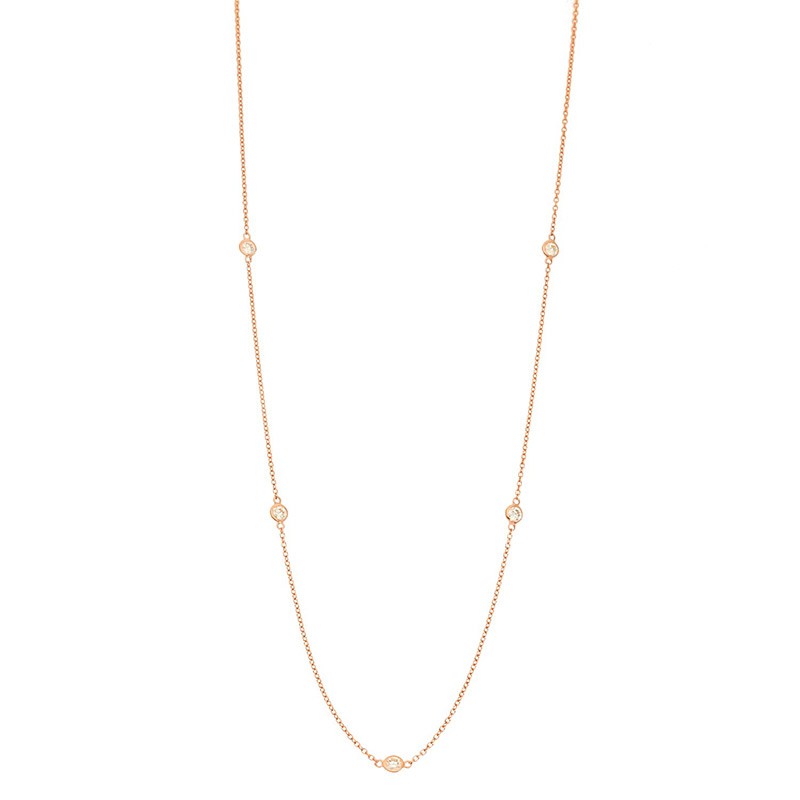 Deutsch Signature Five Polished Bezel Diamonds by the Yard Necklace