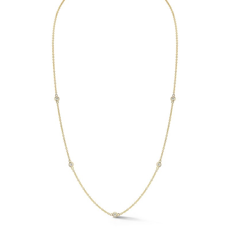 Deutsch Signature 5 Station Plain Bezel Diamond By the Yard Necklaces