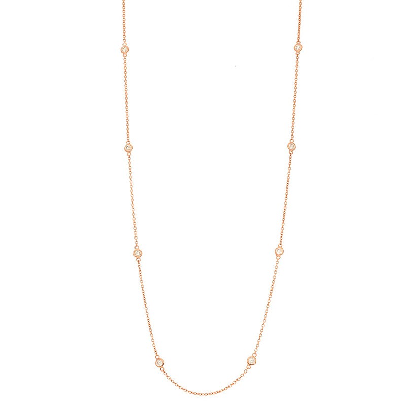 Deutsch Signature 8 Polished Bezel Diamonds by the Yard Necklace