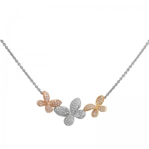 Jye's Pave Diamond Butterfly Necklace