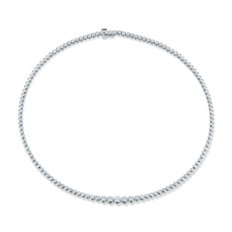 Deutsch Signature Graduating Diamond Bezel Tennis Necklace