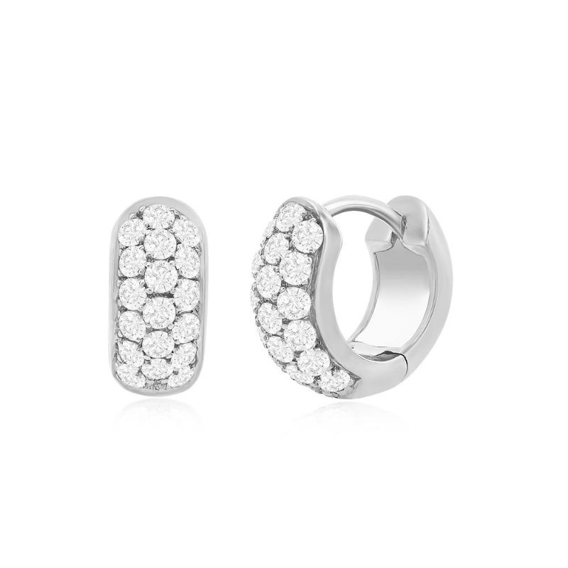 Deutsch Signature Pave Diamond Huggies