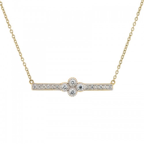 Jude Frances Provence Diamond Bar Necklace