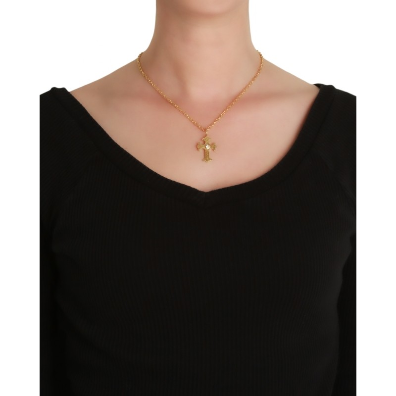 Gothic Blue Sapphire Cross Pendant
