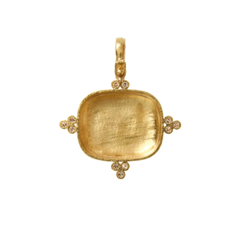Gold Swan with Diamonds Pendant