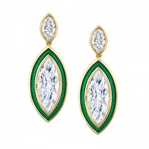 Norman Silverman Marquise-Cut Diamond Drop Earrings