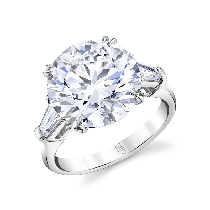 Norman Silverman 6.98 Carat Round Brilliant Diamond Engagement Ring