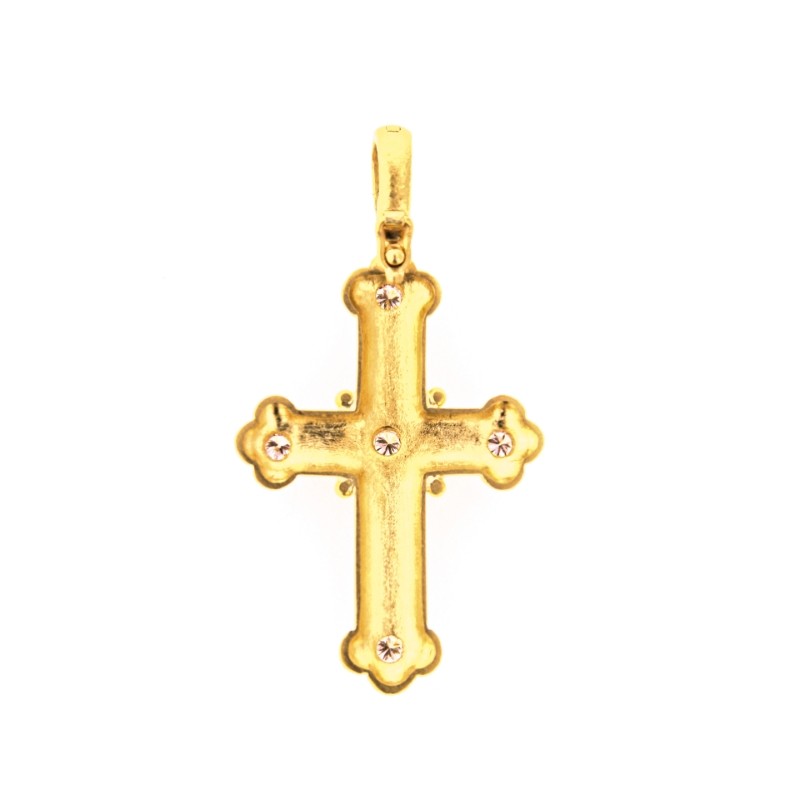 Byzantine Cross with Diamonds Pendant