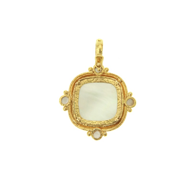 Light Aqua 'Cupid Riding Lion' Pendant