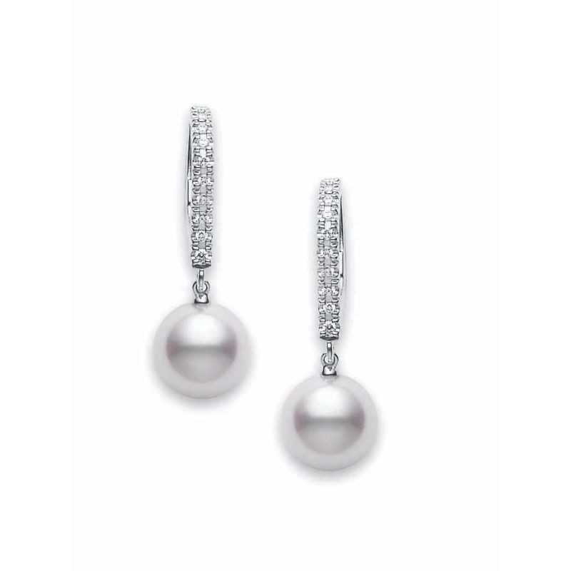 Mikimoto Earring Akoya Pearl and Diamond Earrings