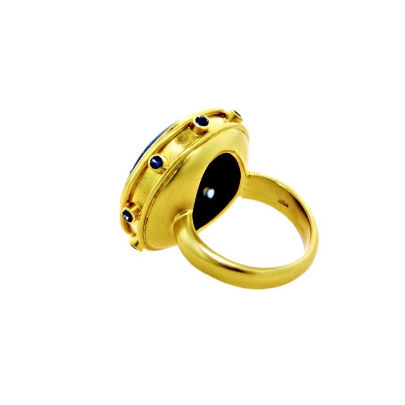 Round Lapis 'Queen Bee' Ring
