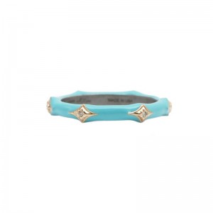 Rose Turq Enamel Stack Ring