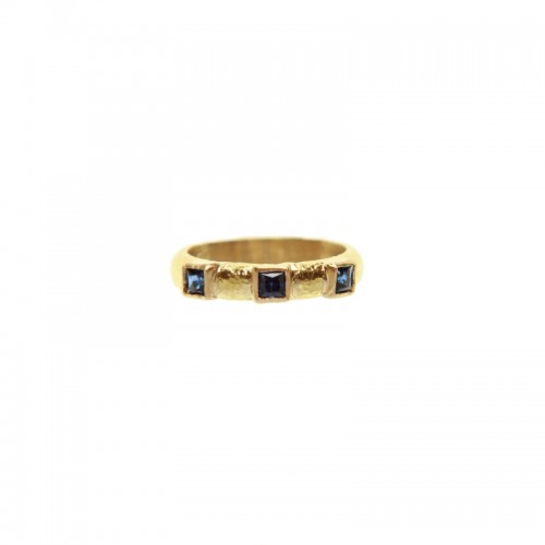 Blue Sapphire Square Stack Ring