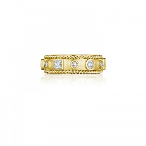 Round & Princess-Cut Diamond Band