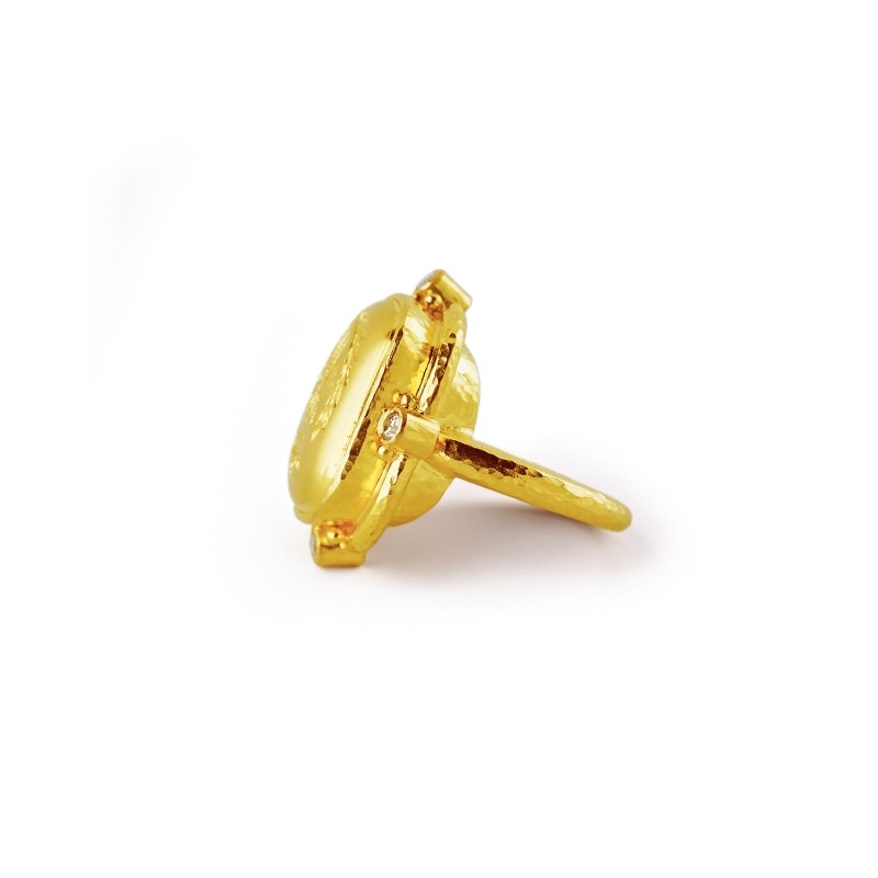 Gold 'Queen Bee' Ring with Diamonds