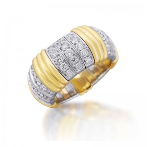 XPANDABLE™ Diamond and Yellow Gold Accented Ring