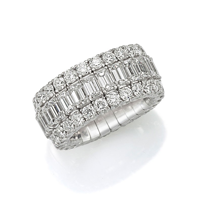 Xpandable™ Full Eternity Emerald-Cut and Round Diamond Band SMALL
