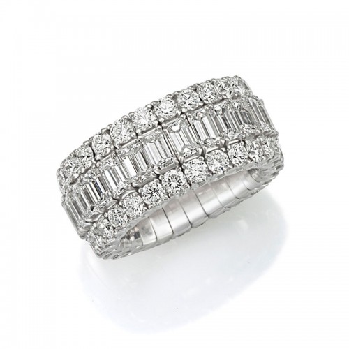 Xpandable™ Full Eternity Emerald-Cut and Round Diamond Band SMALL