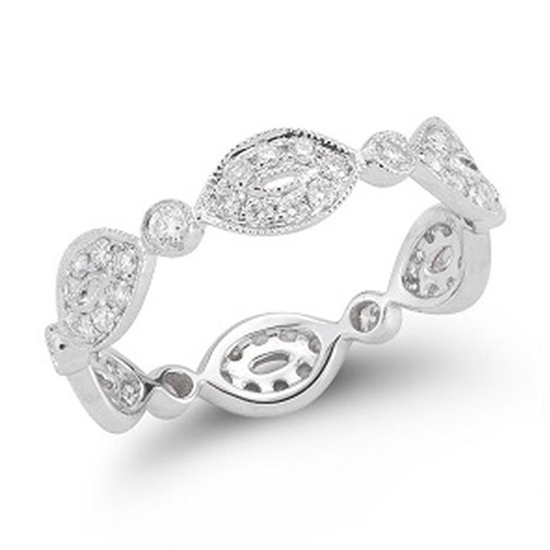 Deutsch Signature Alternating Marquise and Round Shape Diamond Eternity Band