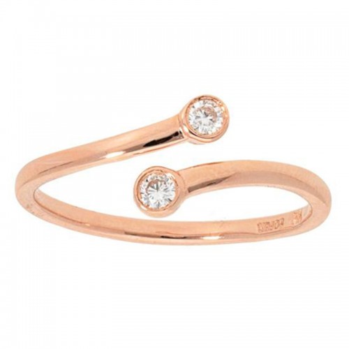 Deutsch Signature 2 Stone Diamond Bezel Ring
