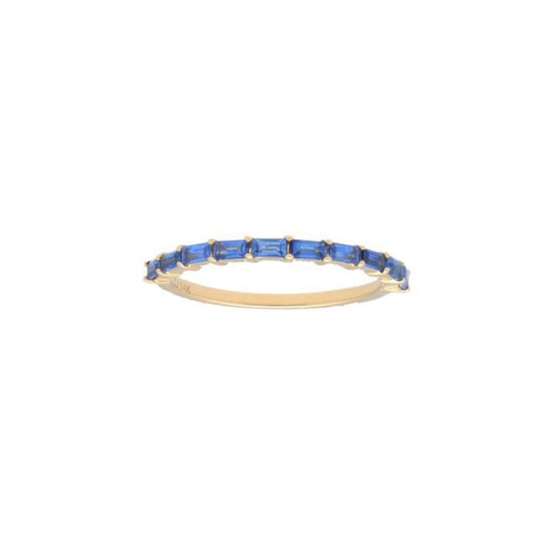 Deutsch Signature Blue Sapphire Baguette 3/4 Around Band