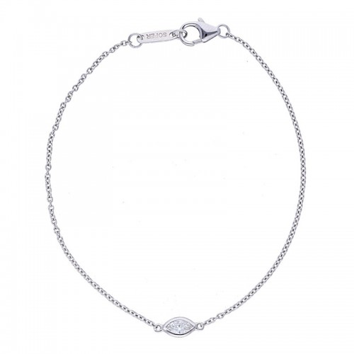 Deutsch Signature Single Marquise Polished Bezel Bracelet