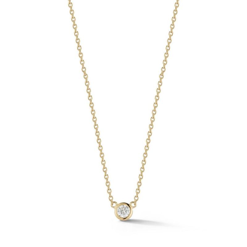 Deutsch Signature Plain Bezel Diamond Necklace