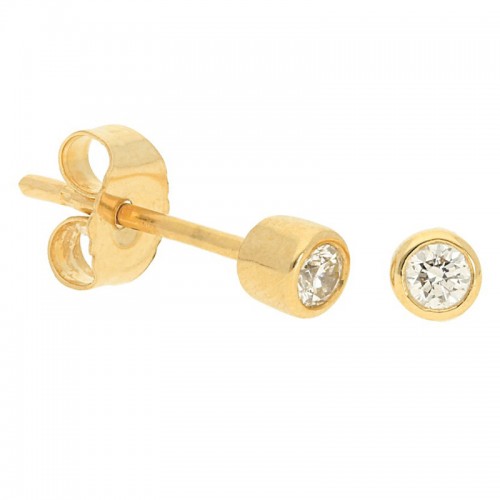 Deutsch Signature Plain Bezel Diamond Stud Earrings