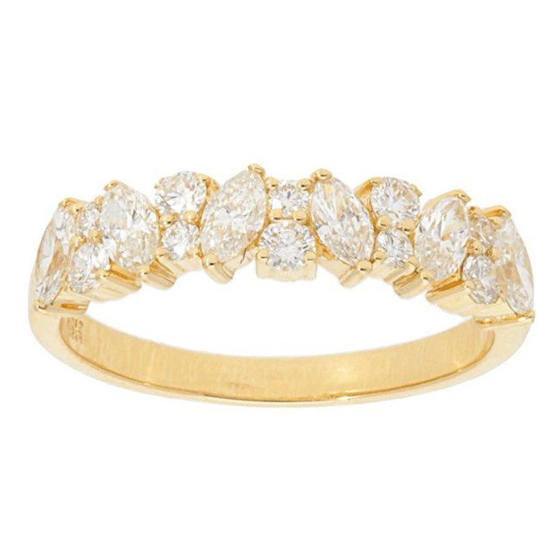 Deutsch Signature Alternating Marquise and Round Diamond Ring