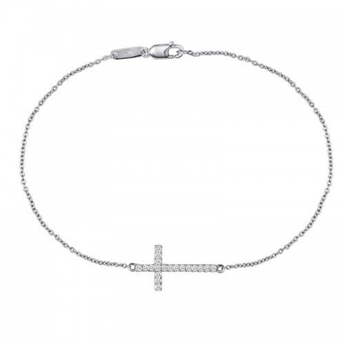 Deutsch Signature Sideways Diamond Cross Bracelet