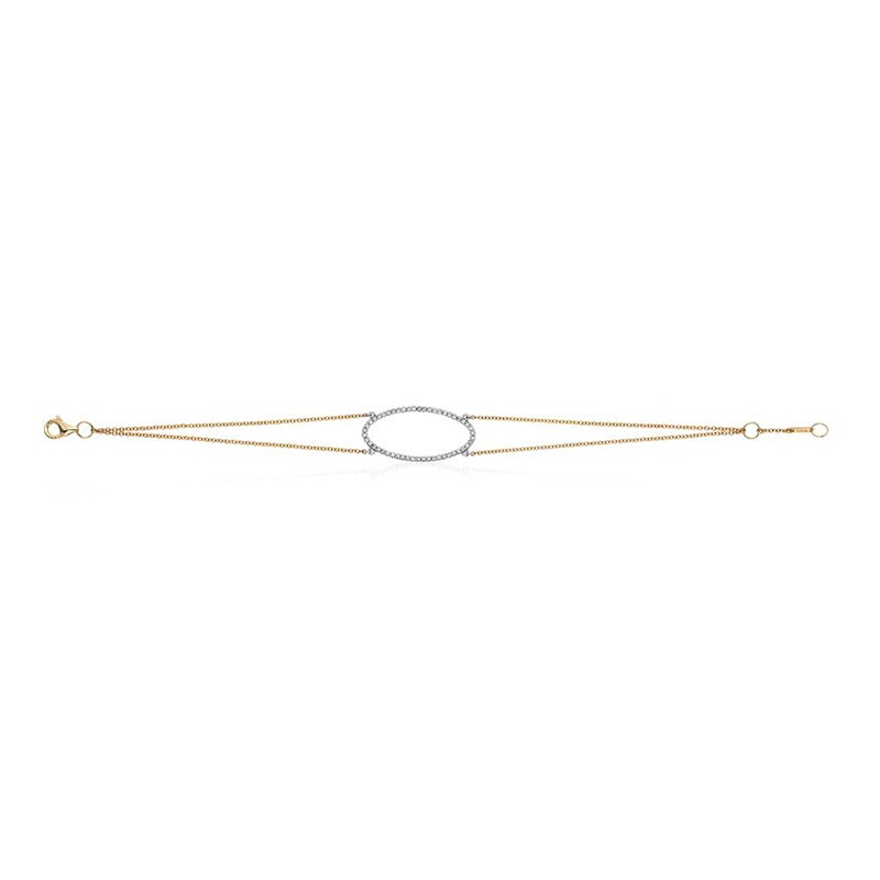 Deutsch Signature Open Pave Diamond Oval Bracelet