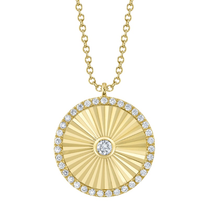 Deutsch Signature 0.32Ct Round Diamond Center/Halo Circle Pendant Necklace