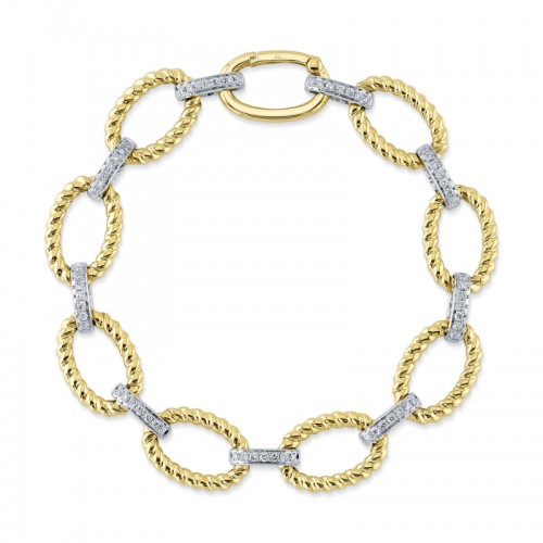 Deutsch Signature 0.65Ct Bead Oval Link Bracelet