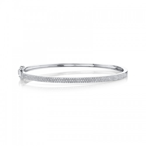 Deutsch Signature 3 Row Pave Top Bangle Bracelet