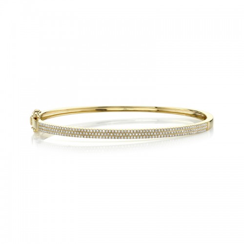 Deutsch Signature 0.52Ct Round Diamond 3 Row Pave Top Bangle Bracelet