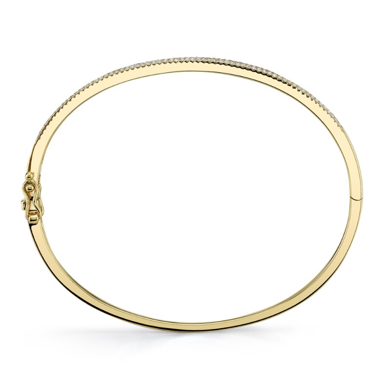 Deutsch Signature 0.52Ct Round Diamond 3 Row Pave Top Bangle Bracelet