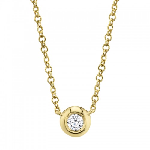 Deutsch Signature 0.05Ct Round Diamond Bezel Set Pendant Necklace
