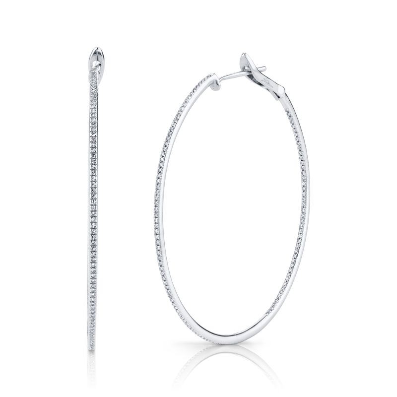 Deutsch Signature 0.66Ct Round Diamond In/Out Hoop Earrings