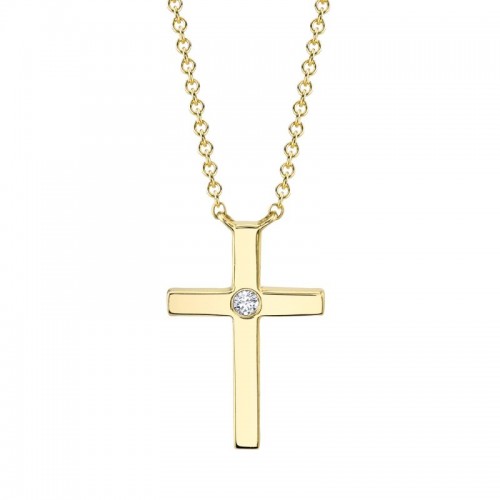 Deutsch Signature .03Ct Diamond Cross Necklace