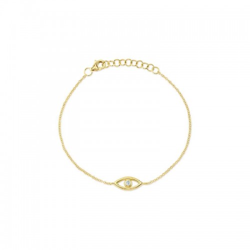 Deutsch Signature 14Ky .04Ct Diamond Bezel Eye Bracelet