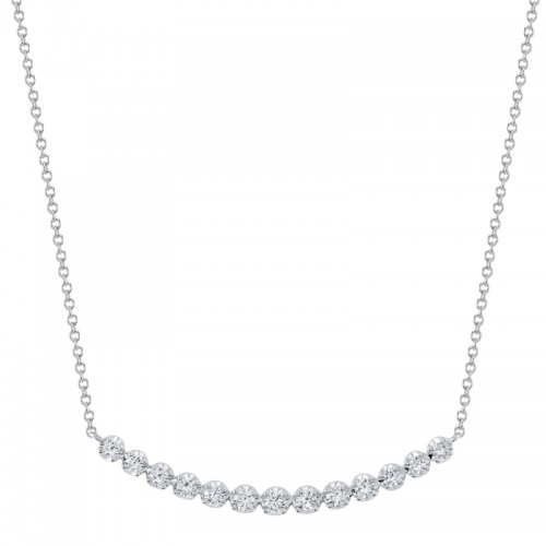 Deutsch Signature 0.91Ct Round Diamond Bar Crown Setting Necklace
