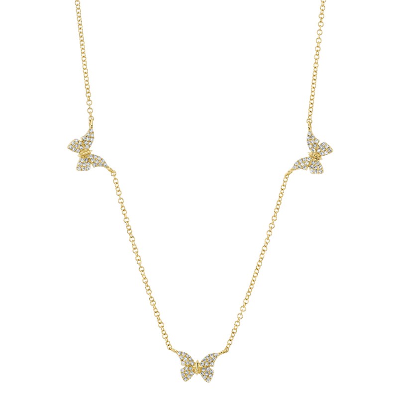Deutsch Signature 0.23Ct  Pave Station Butterfly Necklace