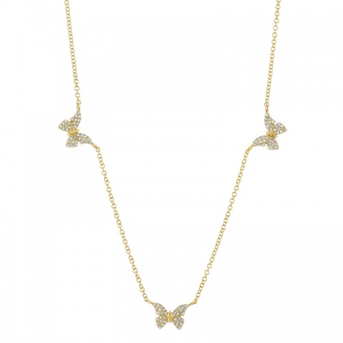 Deutsch Signature 0.23Ct  Pave Station Butterfly Necklace
