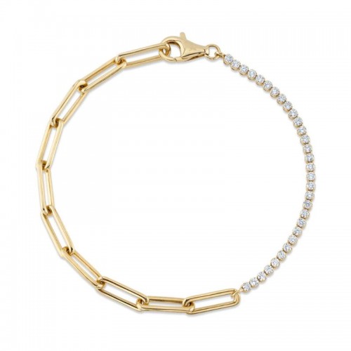 Deutsch Signature 0.66Ct Diamond Paper Clip Link Bracelet