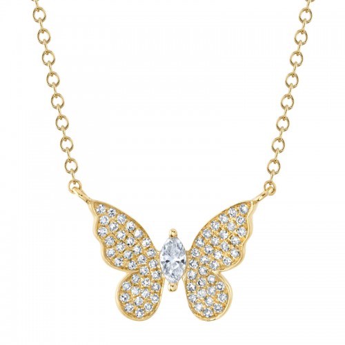 Deutsch Signature 0.23Ct Butterfly Pendant Necklace