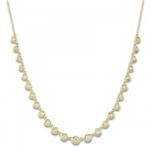 Deutsch Signature Diamond Bezel 14K Yellow Gold Necklace
