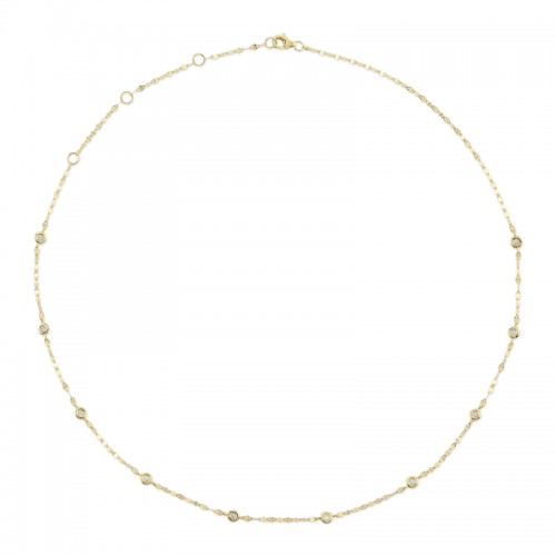 Deutsch Signature 0.20Ct (10) Round Diamond Bezel Set Diamond By Yard Necklace