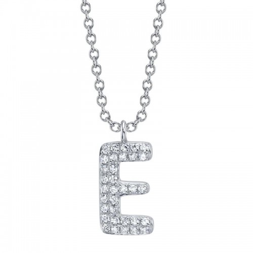 Deutsch Signature 0.07Ct Diamond Pave Necklace - Initial E