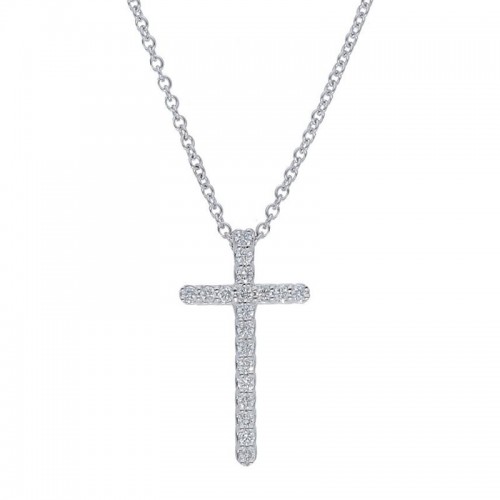 Deutsch Signature Thin Diamond Cross Pendant