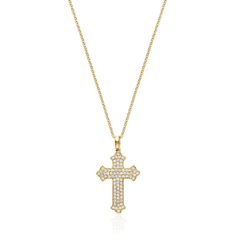 Deutsch Signature Diamond Cross Necklace
